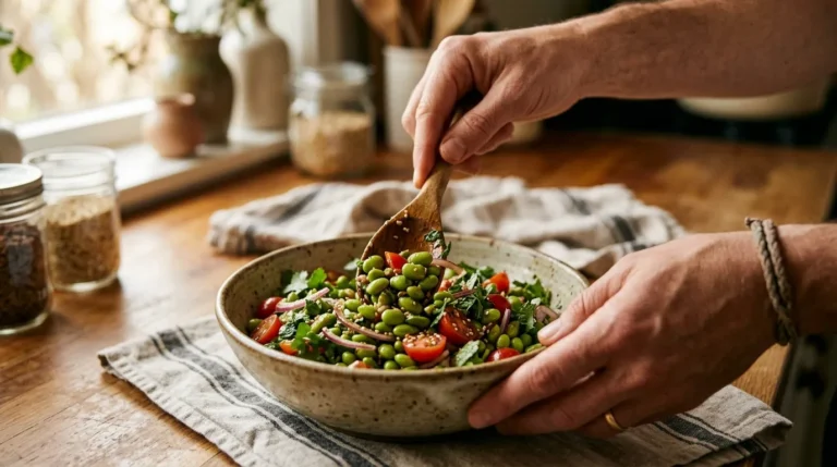 Veganer High Protein Edamame Salat