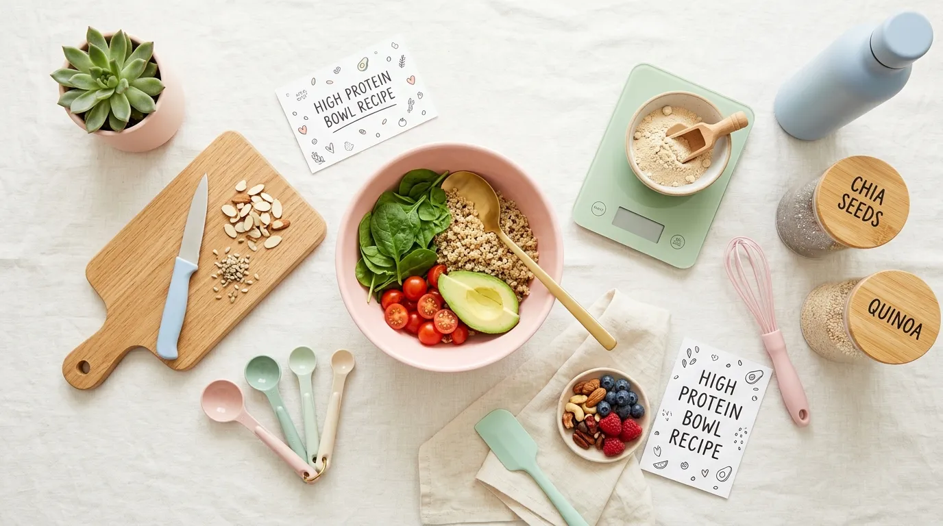 Detailaufnahme der frischen Protein Bowl