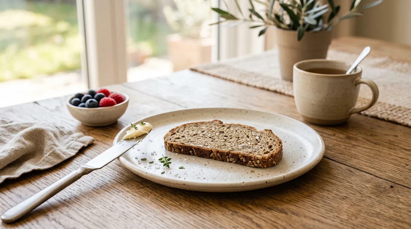 Frisches Protein Brot angeschnitten