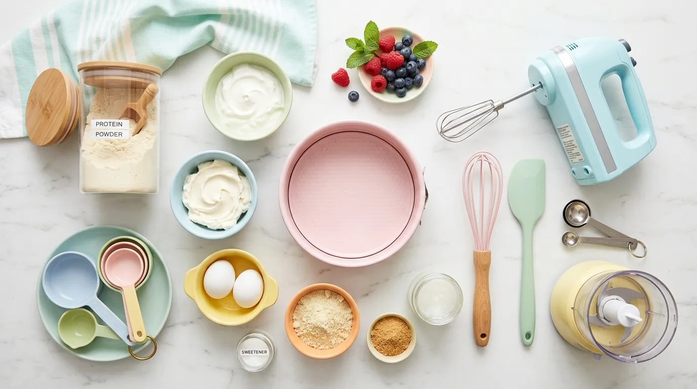 Angeschnittener Protein Käsekuchen
