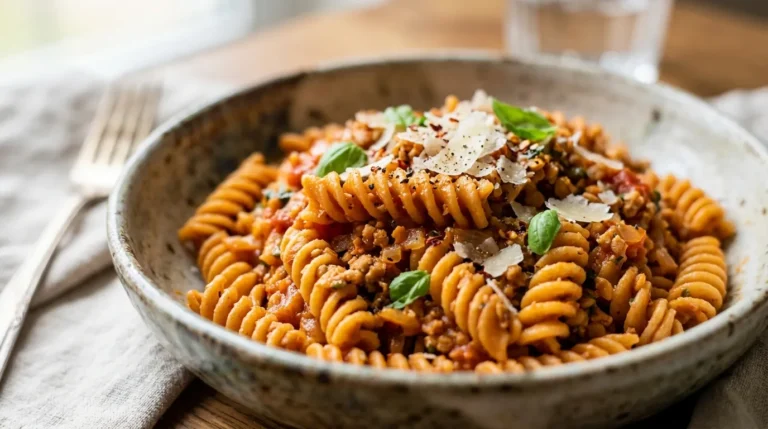 Cremige High Protein Pasta mit Hähnchen